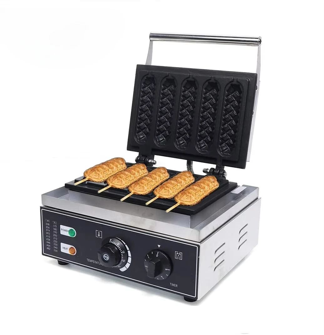 Corn Dog Stick - 新入荷 ノンスティック加工 カスタム業務用電気コーンホットドッグワッフルメーカー 5本スティック付き