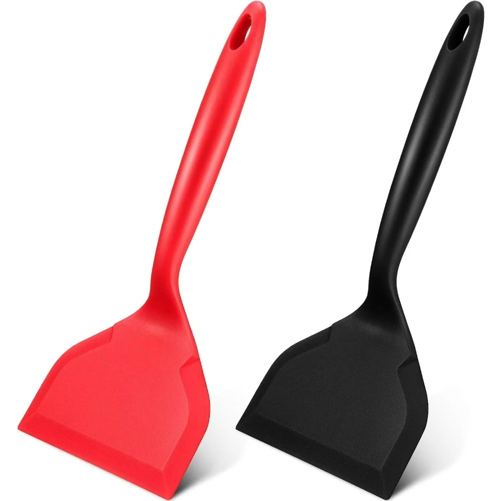 Okonomiyaki Spatula - シリコン製スパチュラ、パンケーキ用シャベル、オムレツ用スパチュラ、卵・魚・パンケーキ用ターナー、ノンスティック加工、幅広ソフトピザシャベル、キッチン用スクレーパー