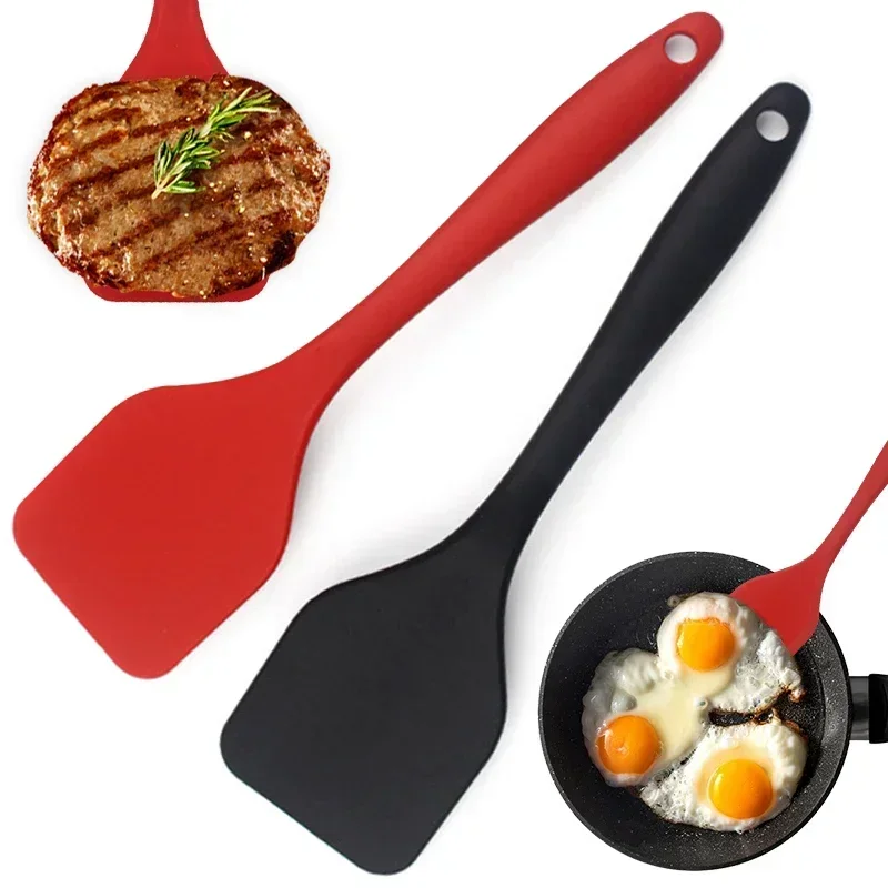 Okonomiyaki Spatula - 小型20.5cmシリコン製調理用漏れ防止スパチュラ、密な穴あきの揚げ物・オムレツ用スパチュラ、ノンスティックスパチュラ、キッチン調理器具