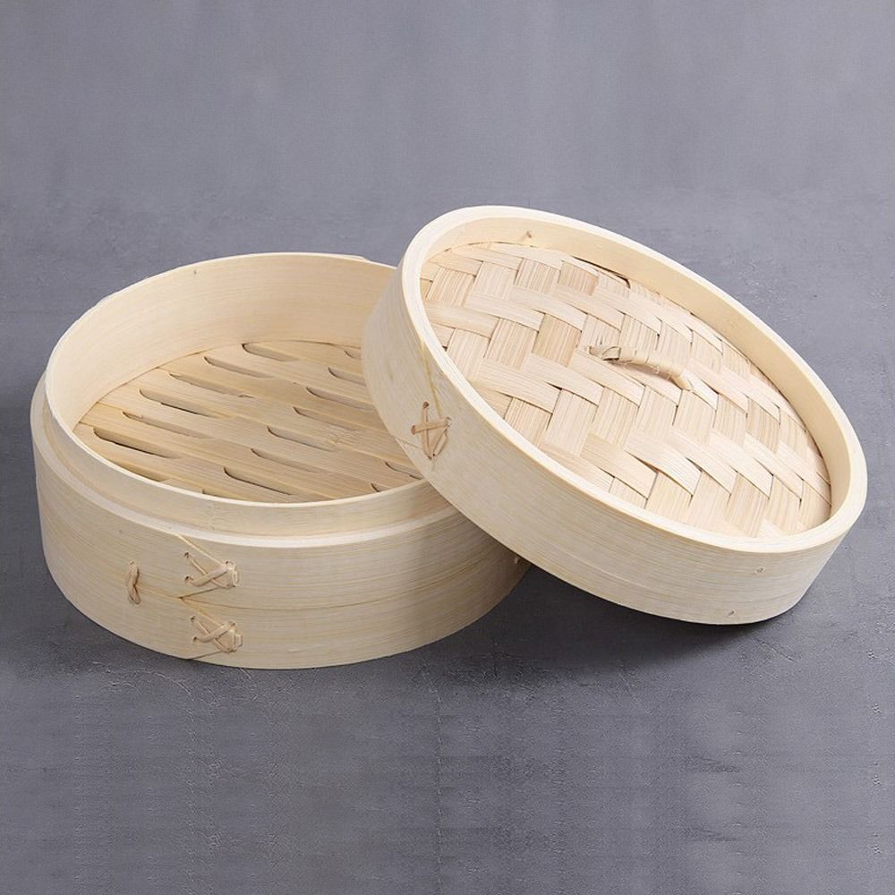 中国式蒸し器、蓋付き竹製蒸し器、点心調理用蒸し器、野菜スナッ - Bao Steamer Bamboo のレビューと価格