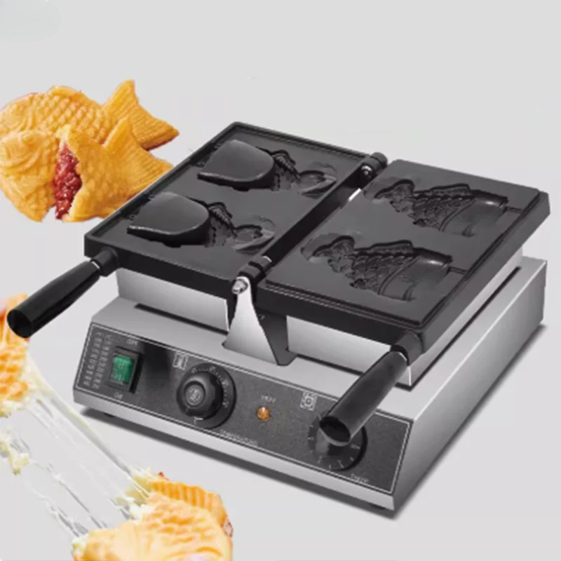 商用電気2個セット オープンマウス魚型たい焼きメーカー アイ - Waffle Cone Maker のレビューと価格