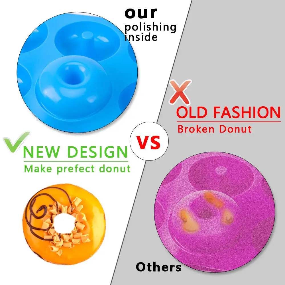 6 穴シリコーンドーナツ型ベーキングパンノンスティックベーキ - Donut Mold Silicone のレビューと価格