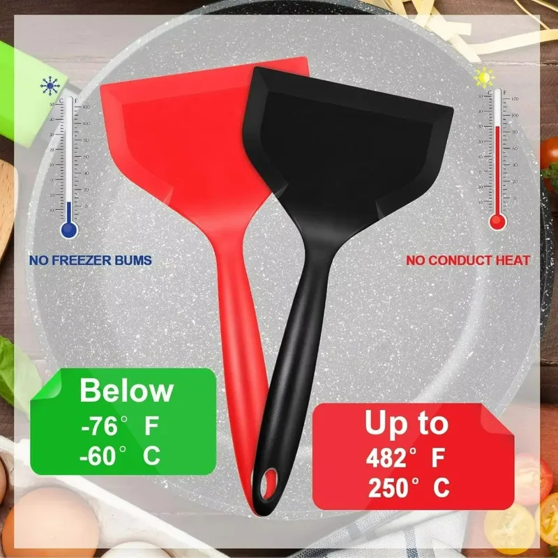 ノンスティックシリコンスパチュラ、卵パンケーキ魚ピザ用ワイド - Okonomiyaki Spatula のレビューと価格