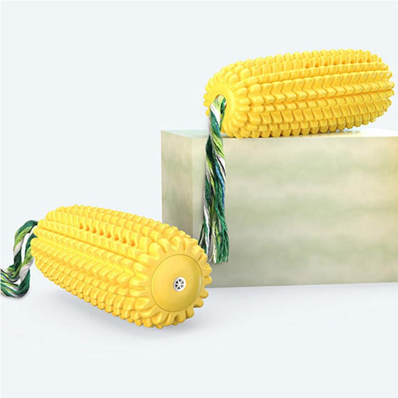 トウモロコシ型の鳴き笛入り犬用おもちゃ、耐久性があり噛みつき - Corn Dog Stick のレビューと価格
