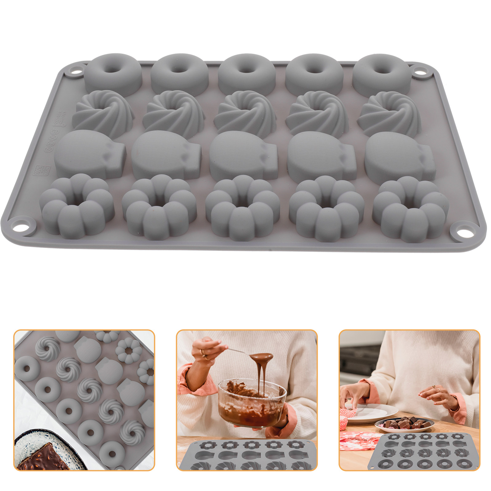 ミニドーナツシリコンモールド 耐熱 チョコレート ゼリー キ - Donut Mold Silicone のレビューと価格