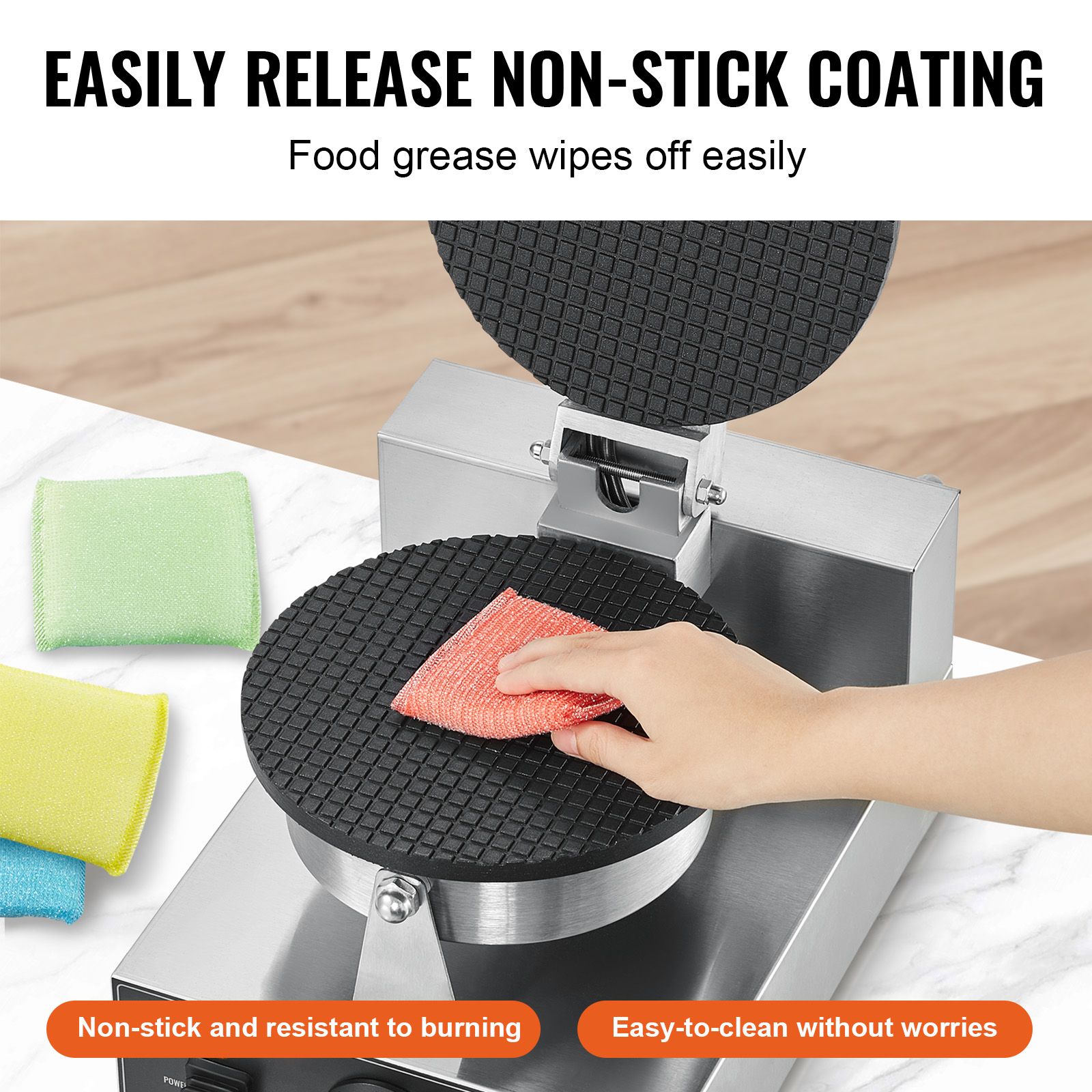 電動アイスクリームコーンメーカー、業務用1230Wワッフルコ - Waffle Cone Maker のレビューと価格